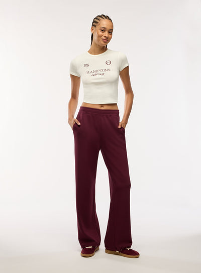 T-shirt crop con stampa college
