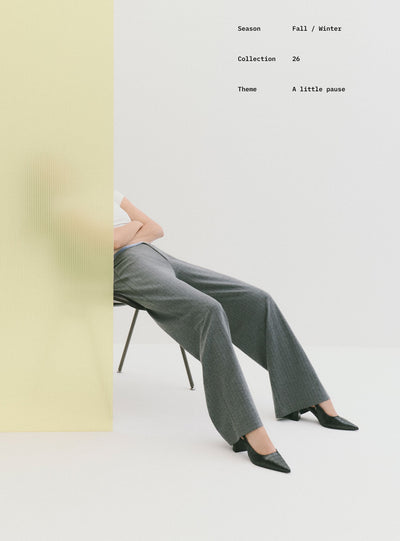 Pantaloni wide leg gessati