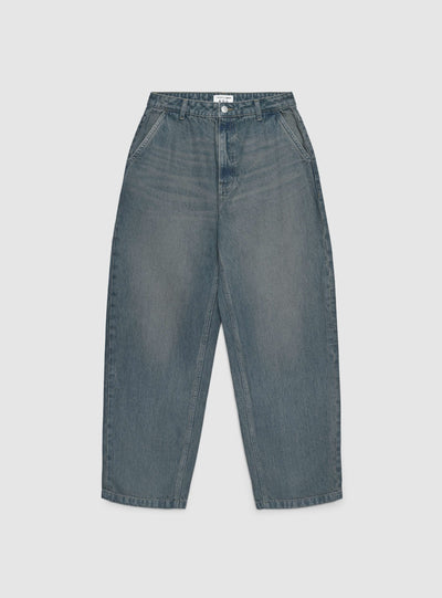 Jeans baggy in denim a tinta unita