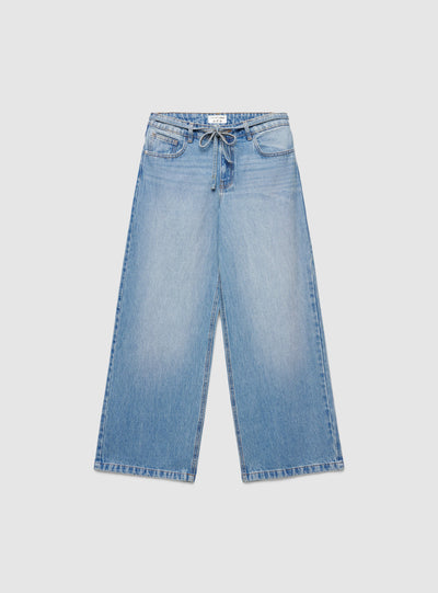 Jeans super wide leg con coulisse