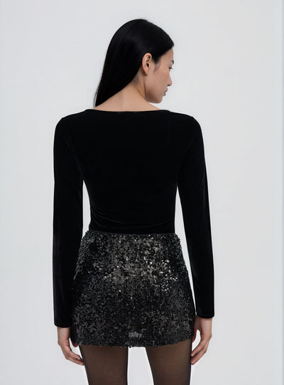 T-shirt body con coppe e dettagli in pizzo