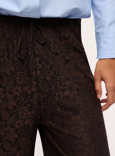 Pantaloni harem in pizzo con coulisse