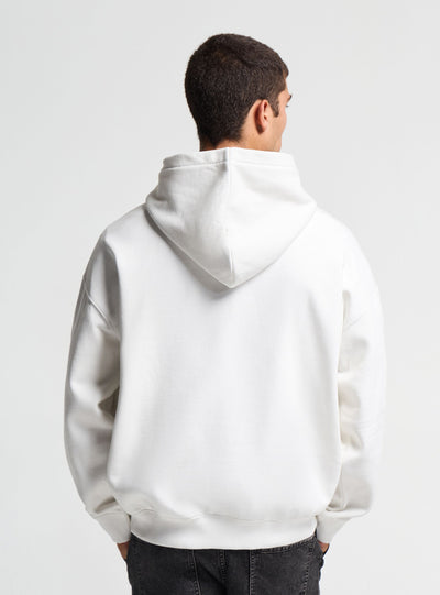 Felpa oversize con cappuccio e stampa con scritta