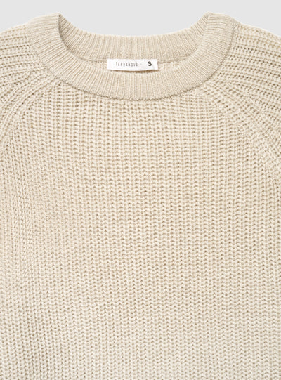 Maglia girocollo a costa inglese