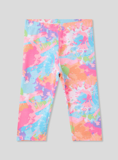 Three-quarter tie-dye leggings