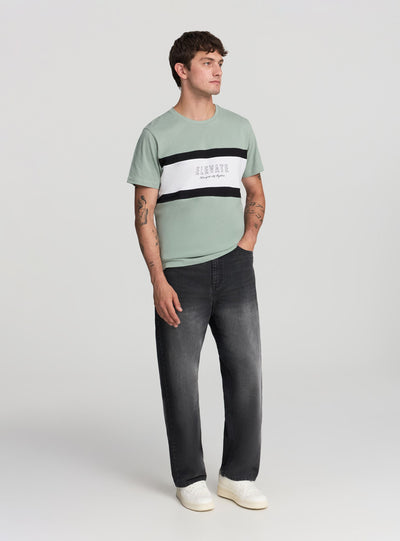 T-shirt block color con scrittta
