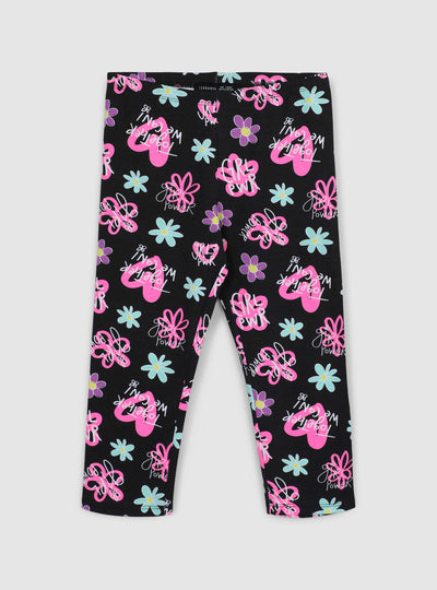 Three-quarter leggings with flowers