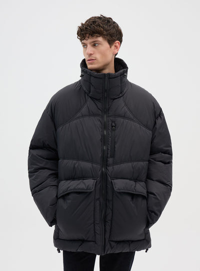 Oversized padded jacket with high collar