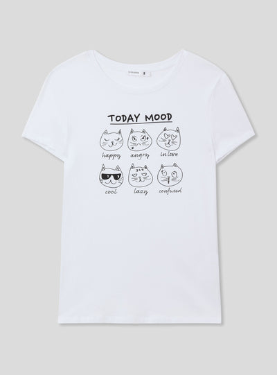 Triko slim fit me printime mace të vogla