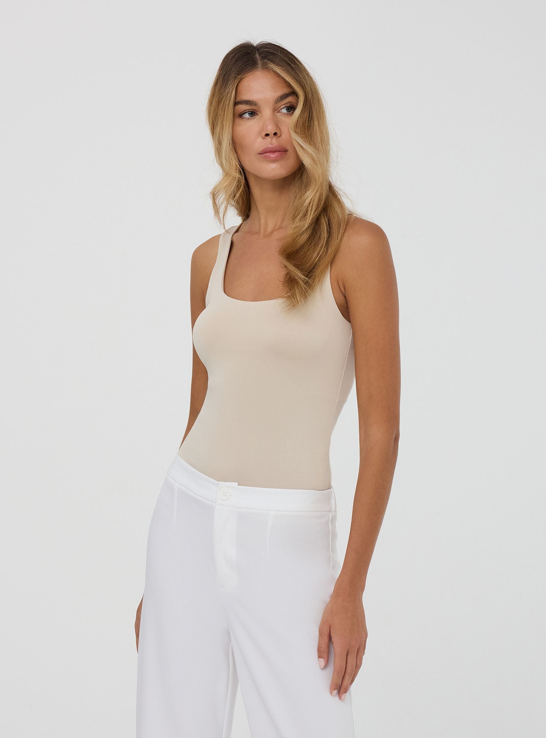 Canotta Style Canotta elasticizzata a tinta unita Grigio perla SAB0071046001S082 ...
