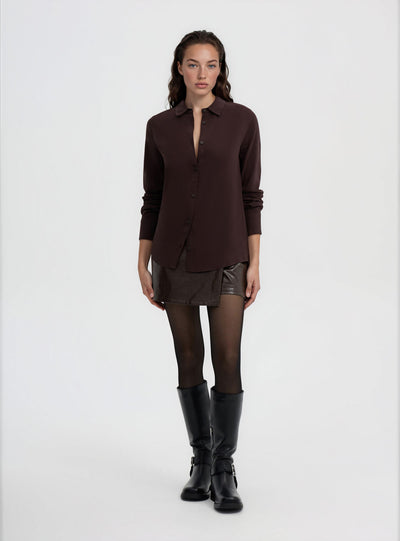 Camicia ampia a tinta unita