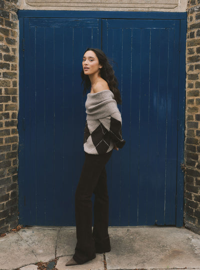 Corduroy flared trousers