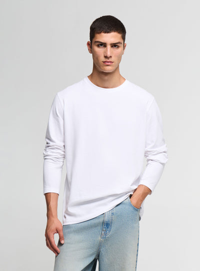 T-shirt manica lunga a tinta unita
