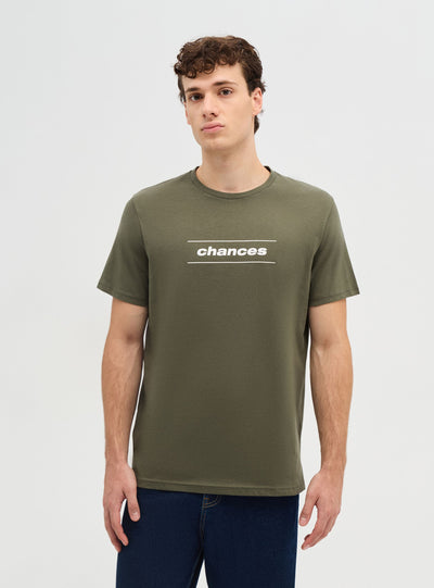 T-shirt con stampa lettering