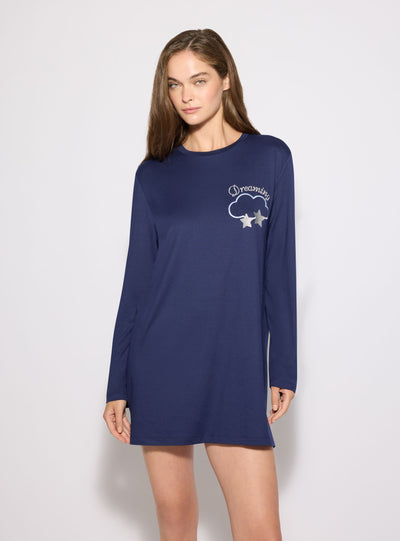 T-shirt pigiama maxi con stampa