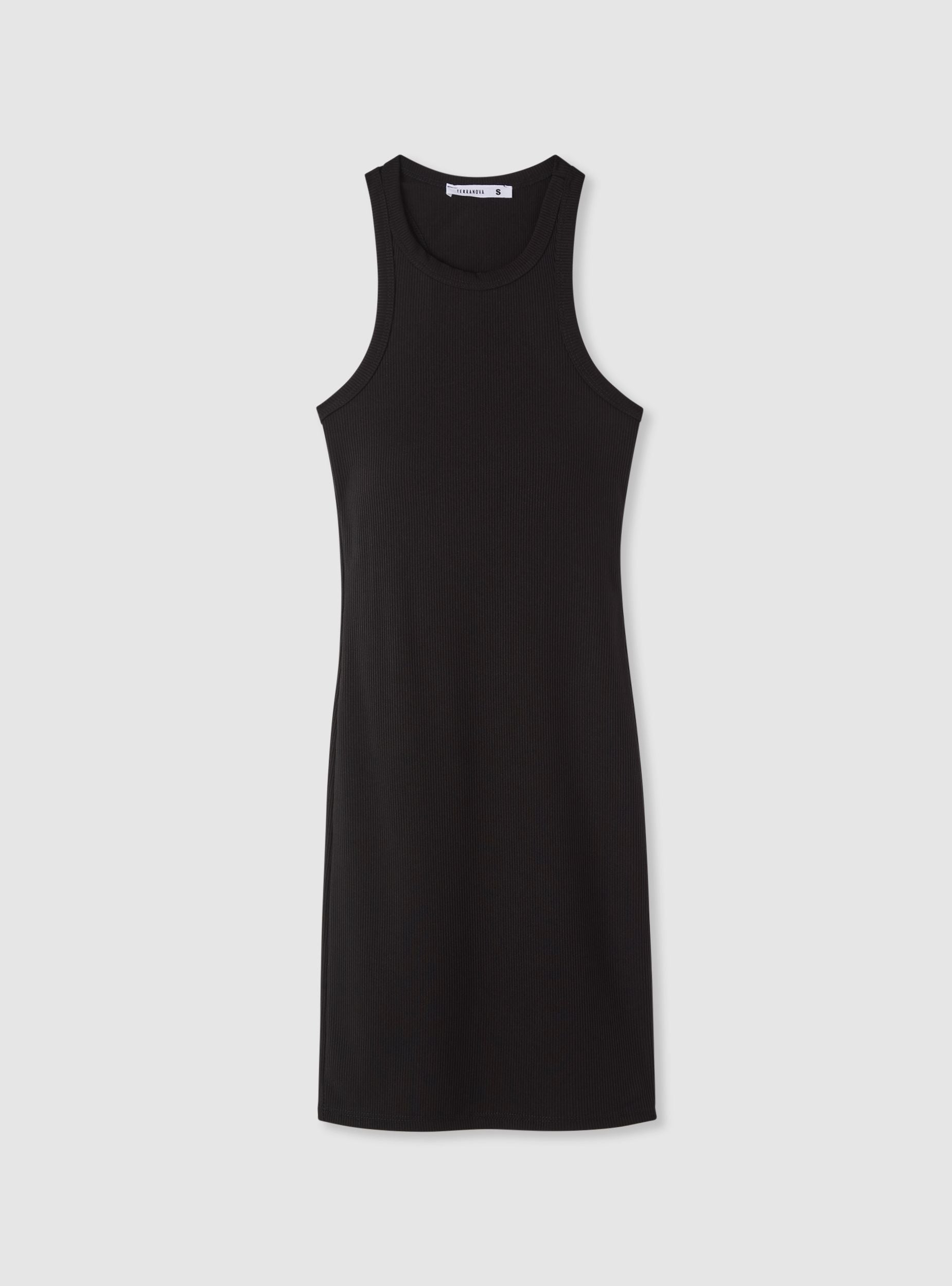 black ribbed tank dress Black Ribbed Tank Dress