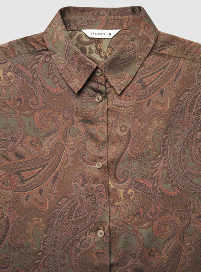 Camicia in satin con stampa paisley