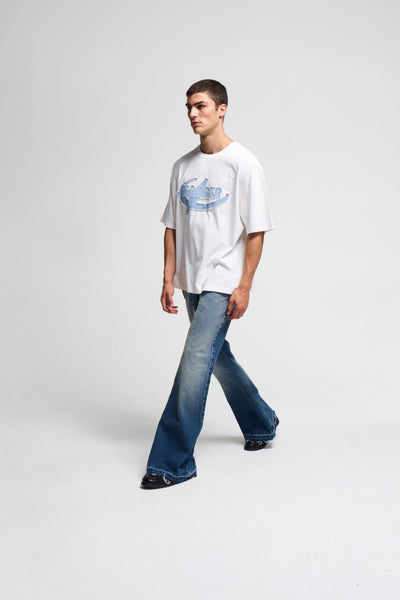 T-shirt boxy con stampa lettering