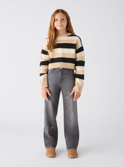 Maglia crop a righe