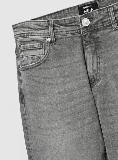 Jeans regular cinque tasche a tinta unita