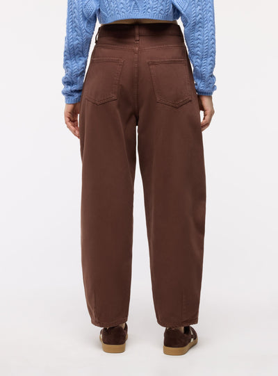 Solid colour balloon trousers with pleats
