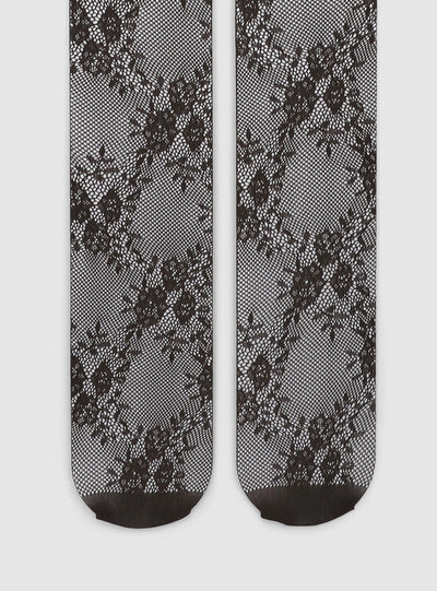 Collant in pizzo con motivo floreale