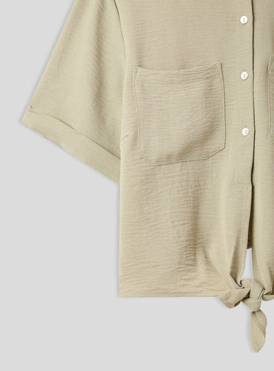 Camicia crop con nodo