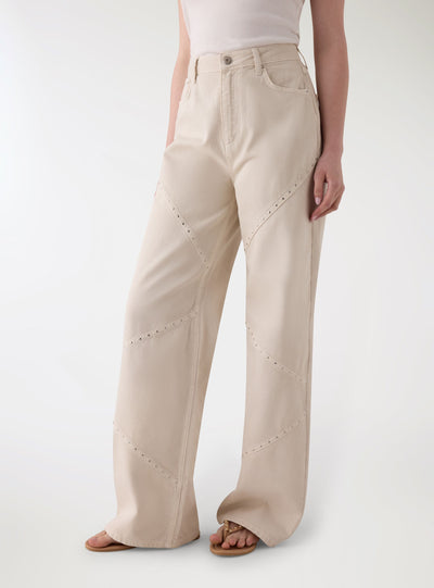 Pantalon large à clous
