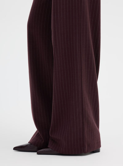 Pantaloni wide leg gessati