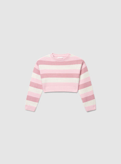 Maglia crop a righe