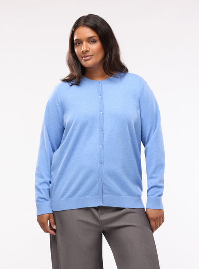 Cardigan con bottoni e scollo tondo