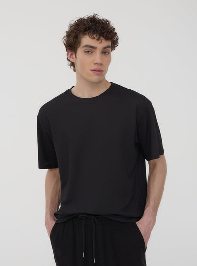 T-shirt unie en tissu texturé