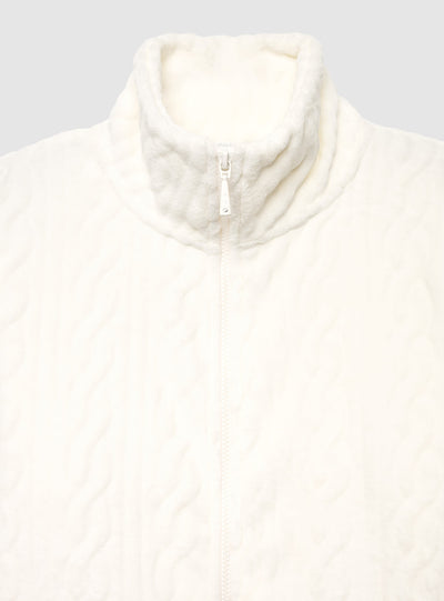 Felpa con zip e collo alto a trecce