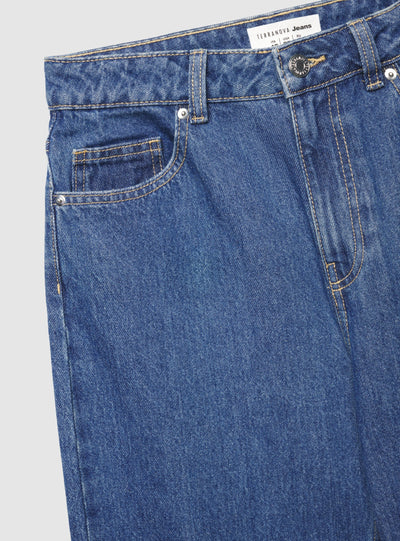 Jeans wide leg a tinta unita