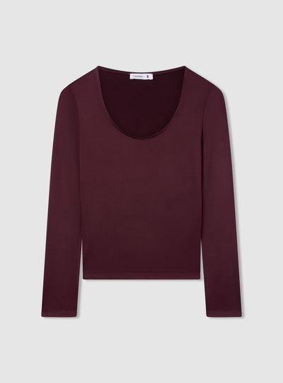 Elastisches T-Shirt mit Rundhalsausschnitt
