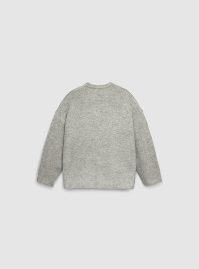 Boxy Pullover mit flauschiger Oberfläche und Schriftzug