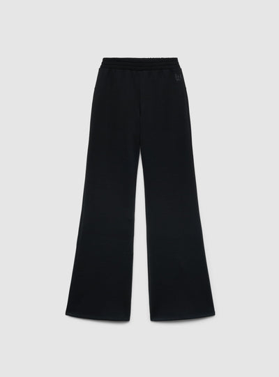 Pantaloni tuta sportivi wide leg a tinta unita