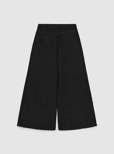 Jeans super wide leg con applicazioni