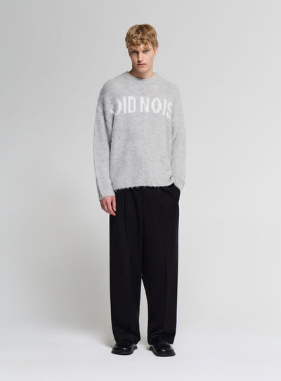 Boxy Pullover mit flauschiger Oberfläche und Schriftzug