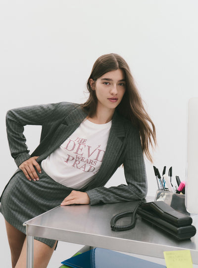Unstructured pinstripe jacket