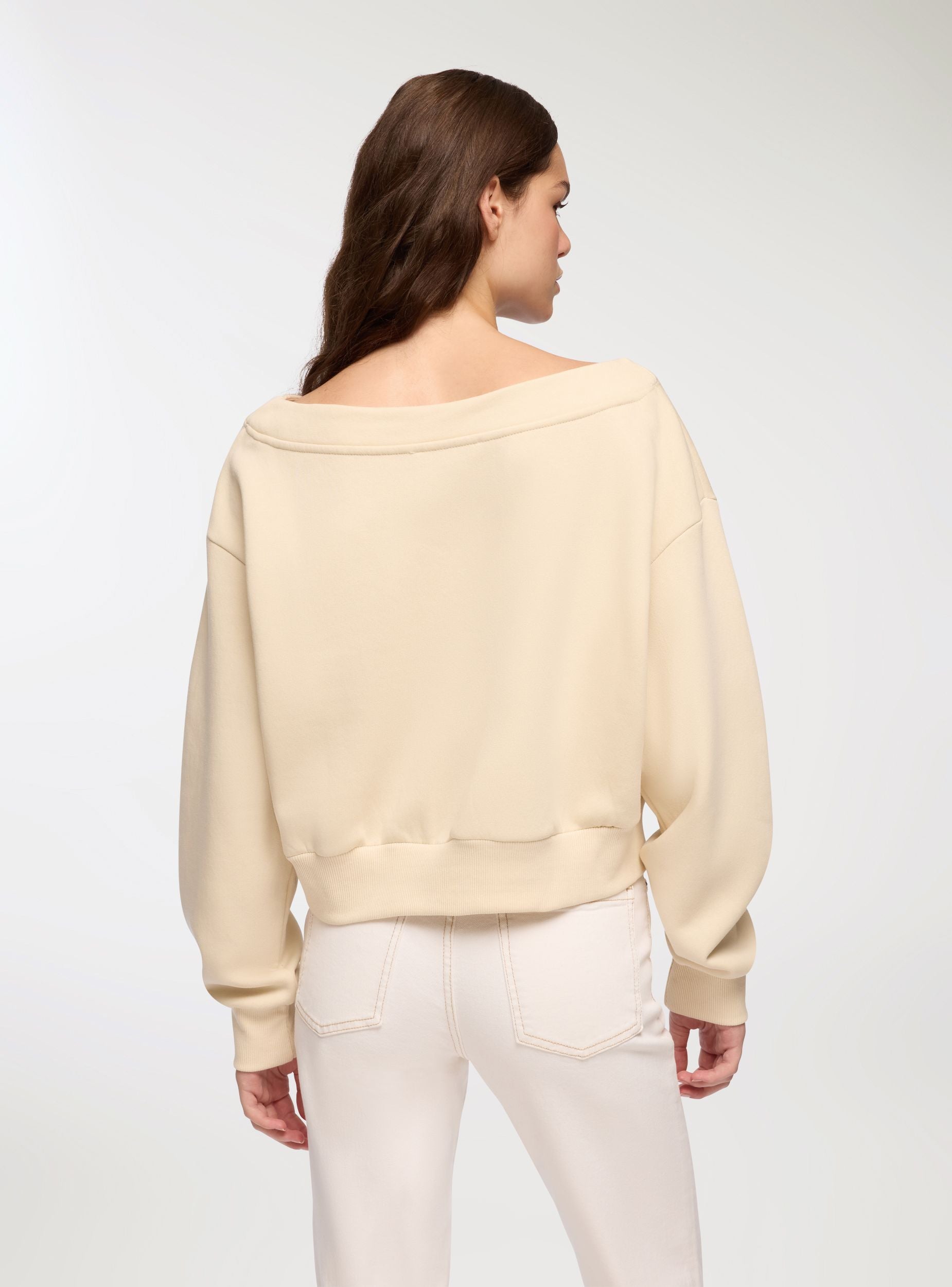 Solid colour off-shoulder sweatshirt - Terranova