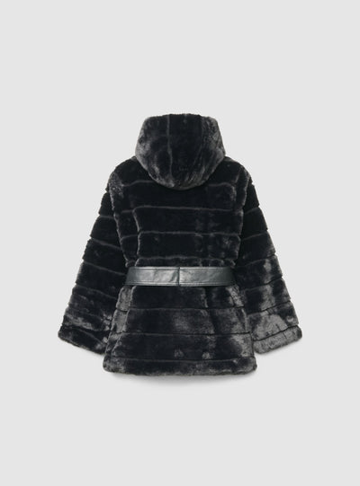 Cappotto con cappuccio e cintura
