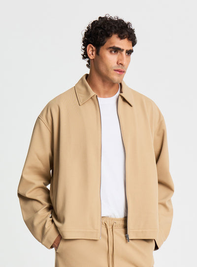 Giubbino con zip e colletto a camicia