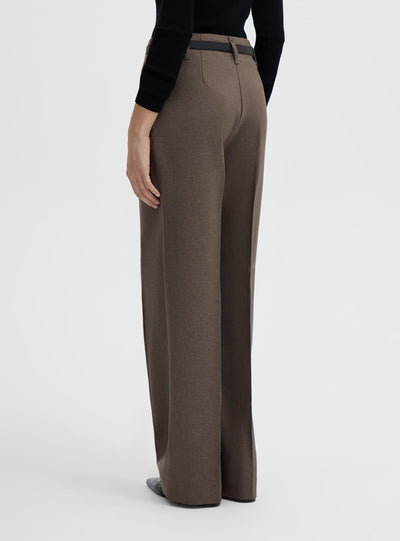 Pantaloni maxi wide leg a tinta unita