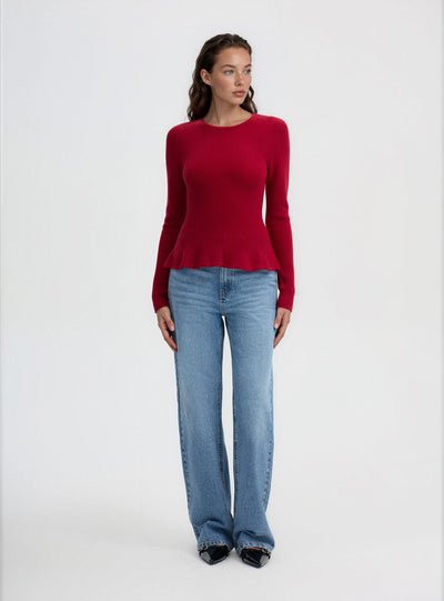 Maglia peplum effetto luccicante
