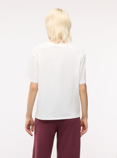 T-shirt maxi con stampa college