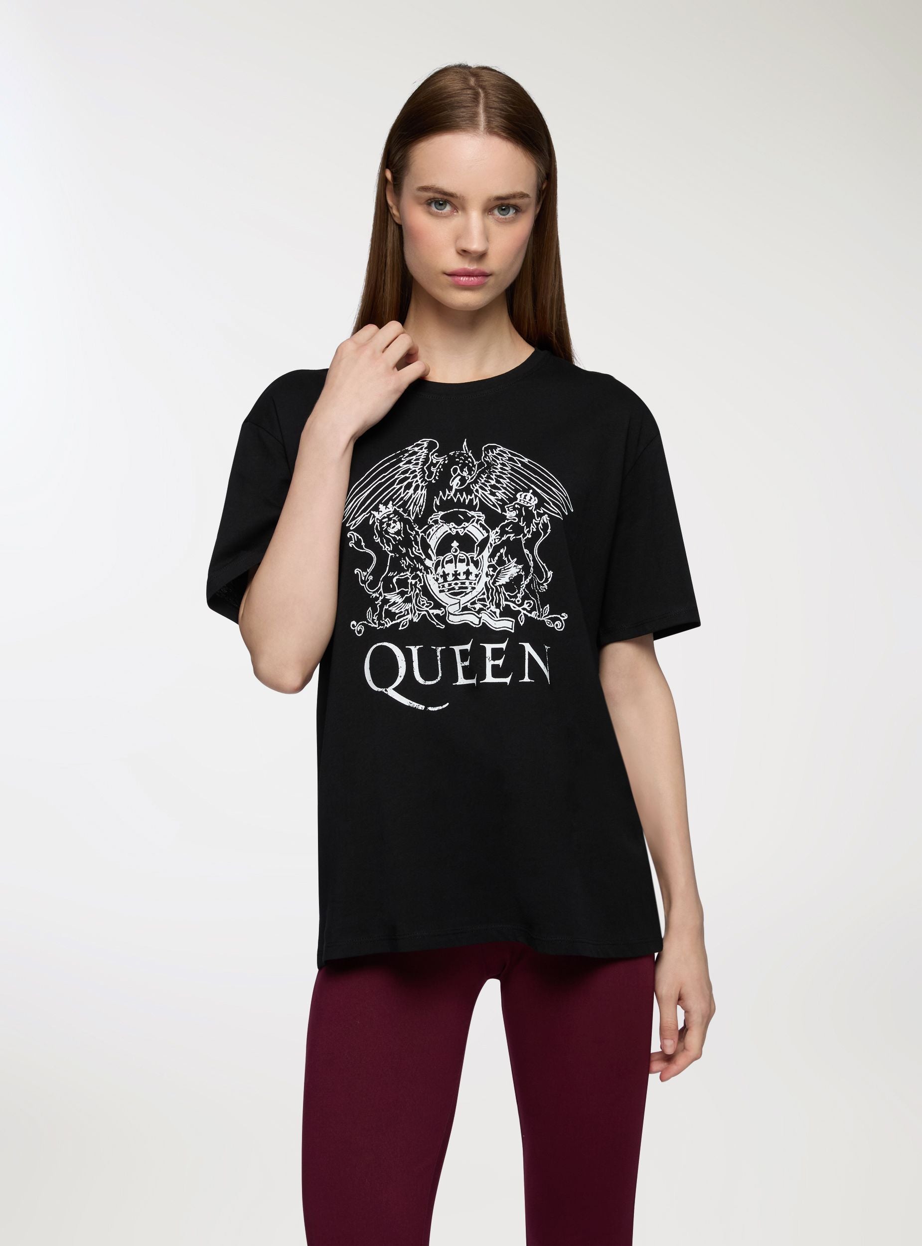 Queen Maglietta Ufficiale Per Bambini - Logo Rosa - Collezione Toddler (12 Mesi - 5 Anni) - Nero
