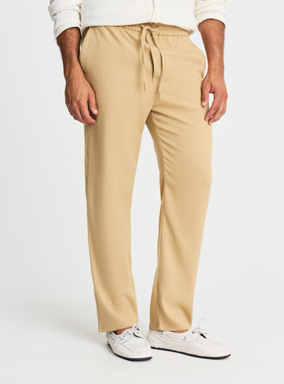 Pantaloni straight tinta unita con coulisse