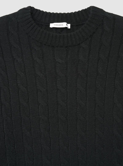 Maglia a trecce girocollo