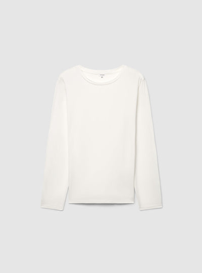 T-shirt manica lunga girocollo a tinta unita